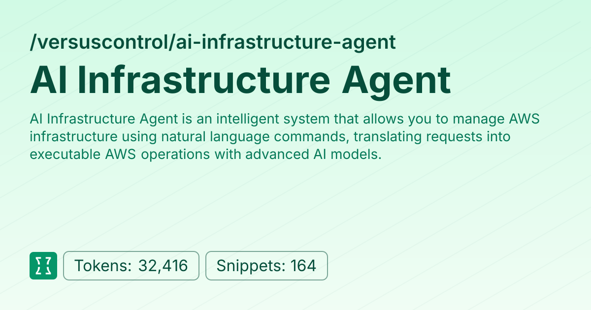 Admin - versuscontrol/ai-infrastructure-agent | Context7 | Context7