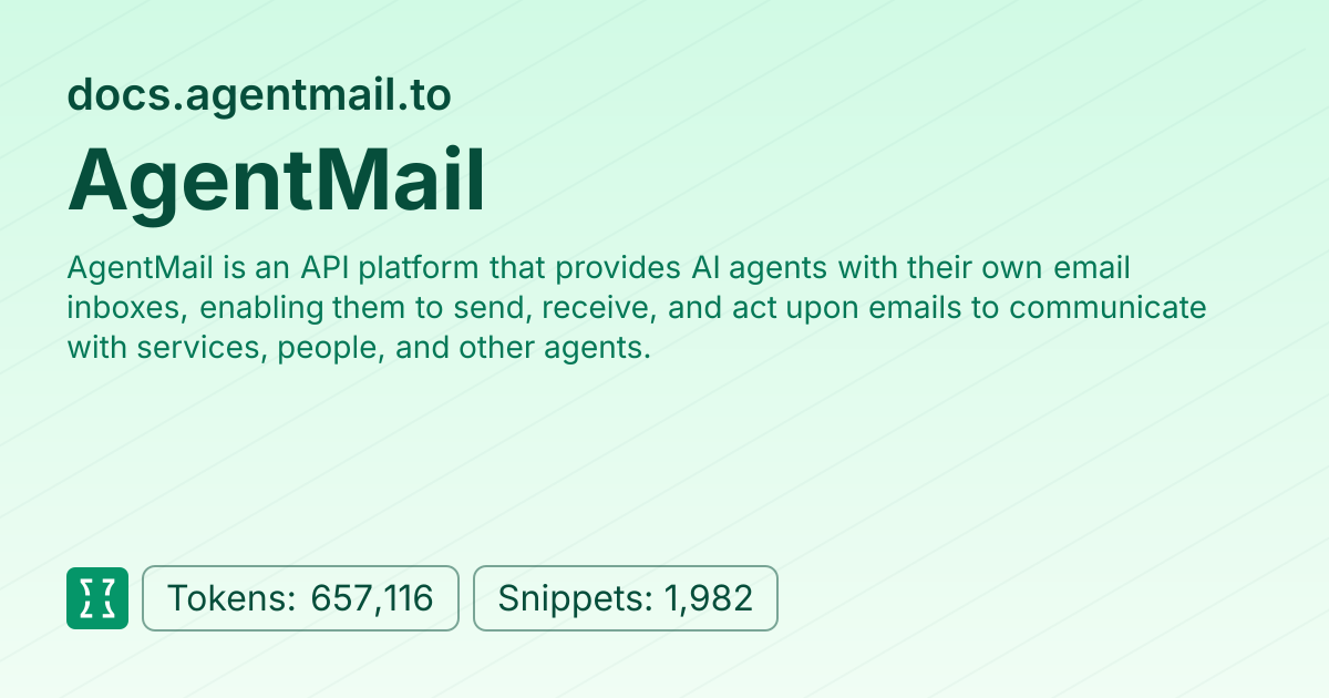 Admin - websites/agentmail_to | Context7 | Context7