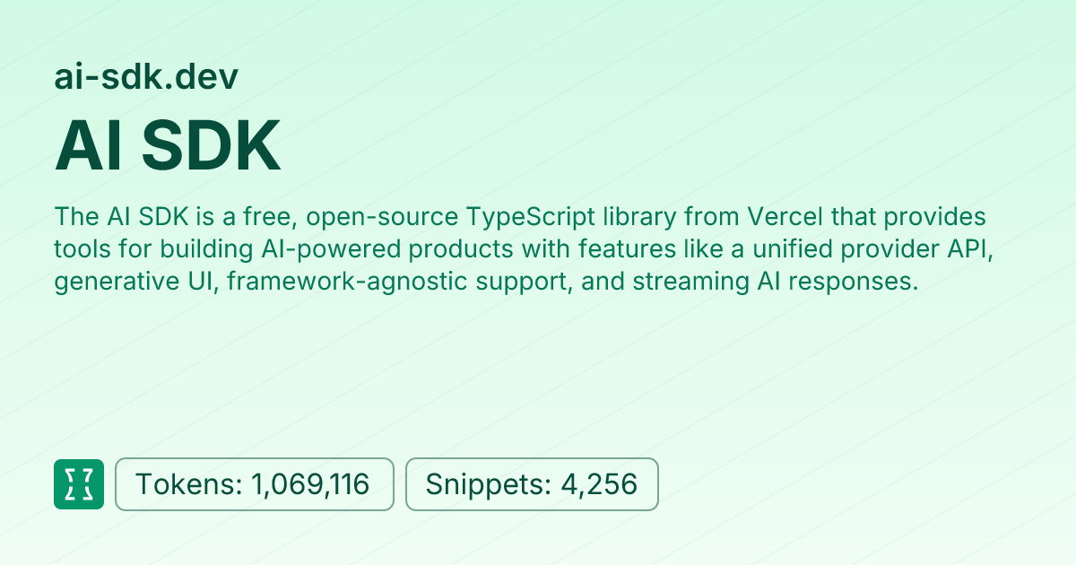 AI SDK (websites/ai-sdk_dev) | Context7