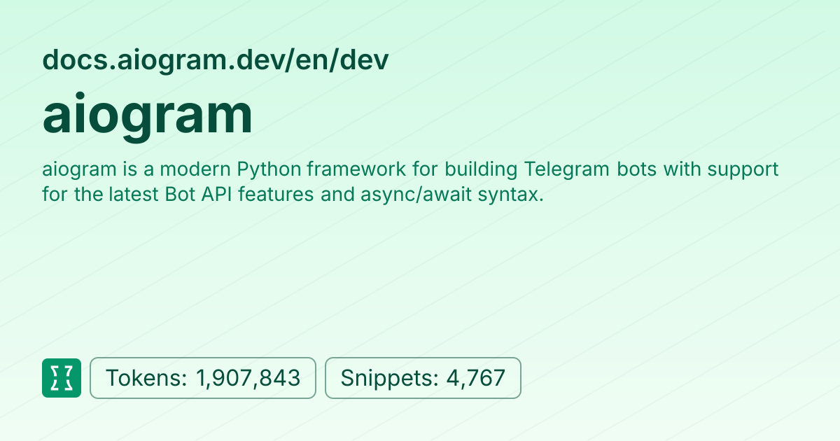 Admin - websites/aiogram_dev_en_dev | Context7 | Context7