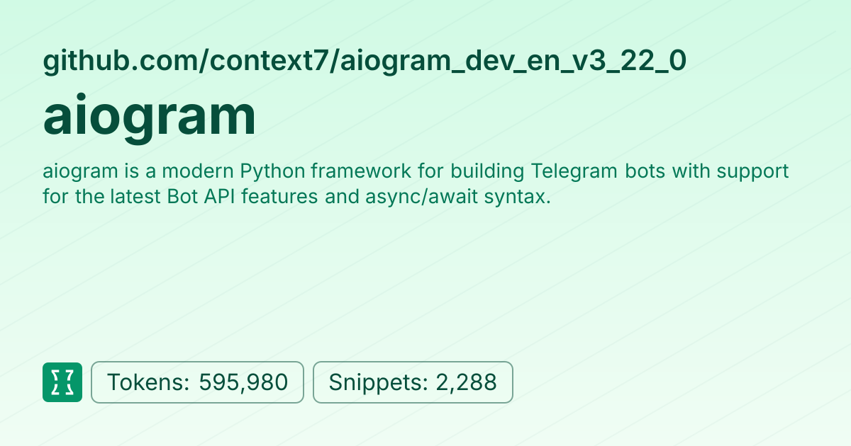 Admin - websites/aiogram_dev_en_v3_22_0 | Context7 | Context7