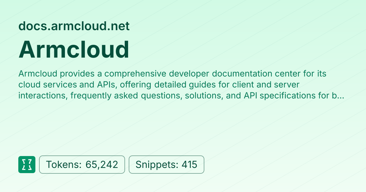 Armcloud (websites/armcloud_net) | Context7