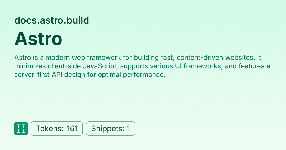 Admin - websites/astro_build | Context7 | Context7