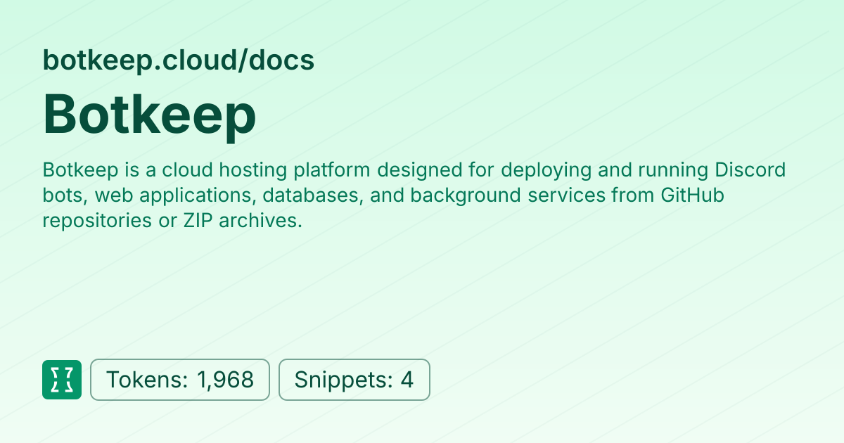 Botkeep (websites/botkeep_cloud) | Context7