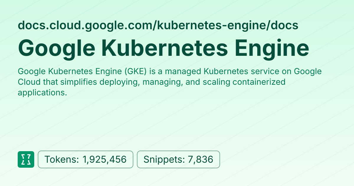 Admin - websites/cloud_google_kubernetes-engine | Context7 | Context7