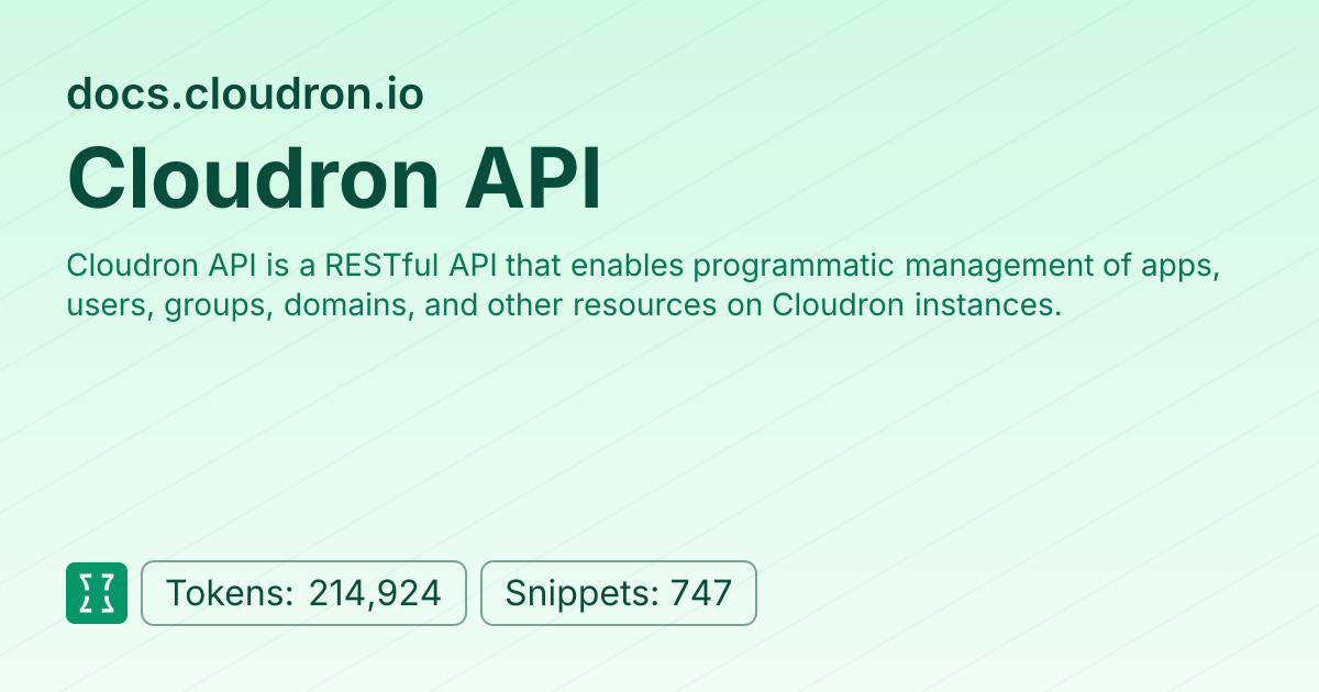 Admin - websites/cloudron_io | Context7 | Context7