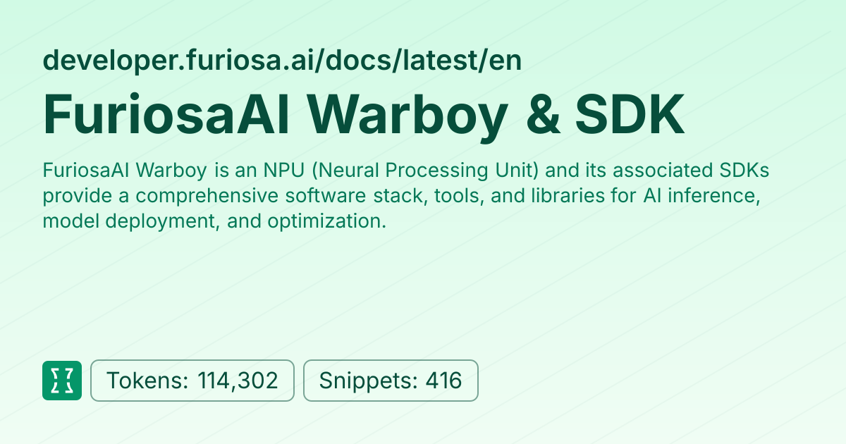 Admin - websites/developer_furiosa_ai_en | Context7 | Context7