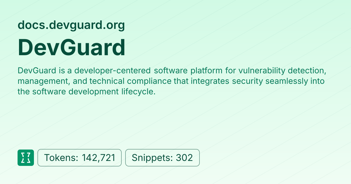 Admin - websites/devguard | Context7 | Context7