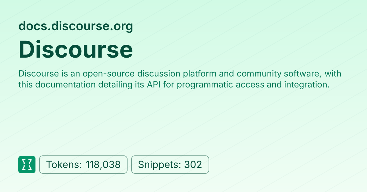 Admin - websites/discourse | Context7 | Context7