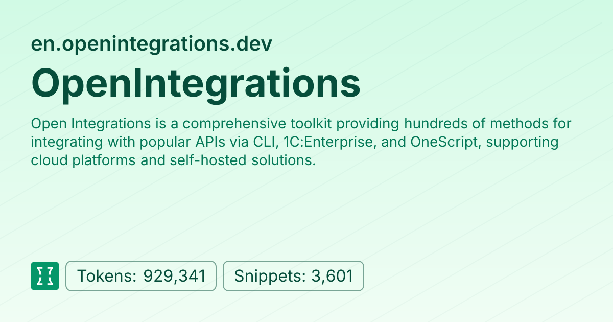 Admin - websites/en_openintegrations_dev | Context7 | Context7