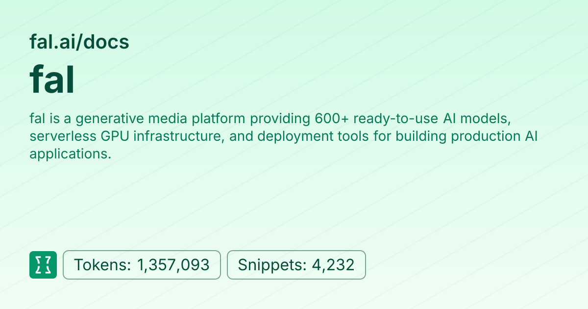 Admin - websites/fal_ai | Context7 | Context7