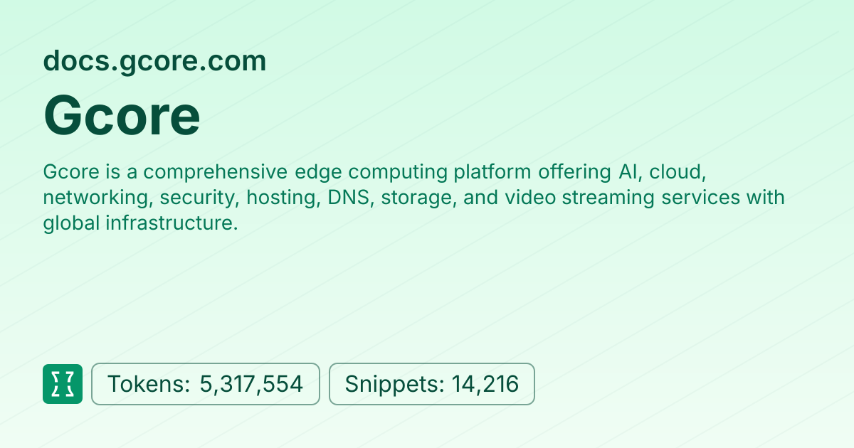 Admin - websites/gcore | Context7 | Context7