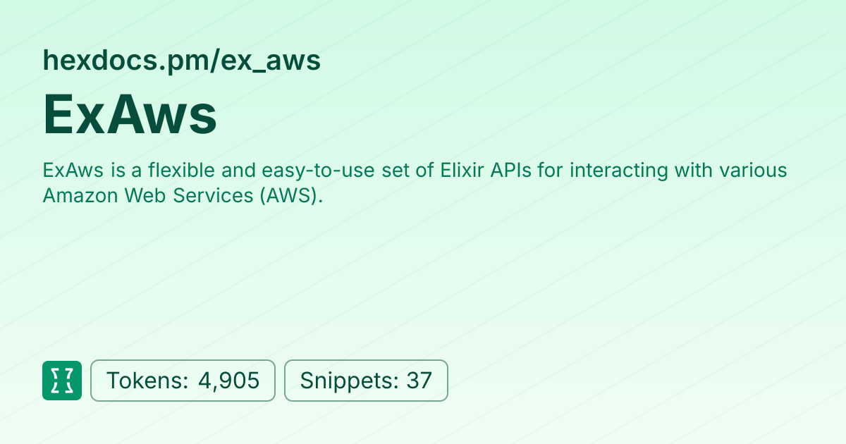 Admin - websites/hexdocs_pm_ex_aws | Context7 | Context7