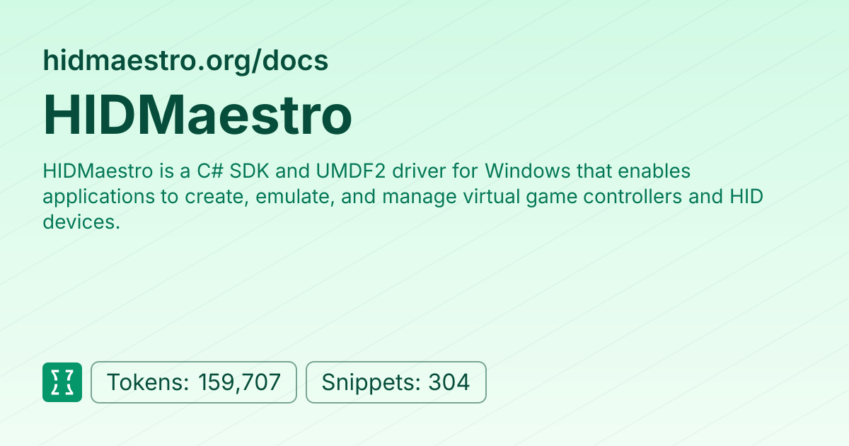 HIDMaestro (websites/hidmaestro) | Context7