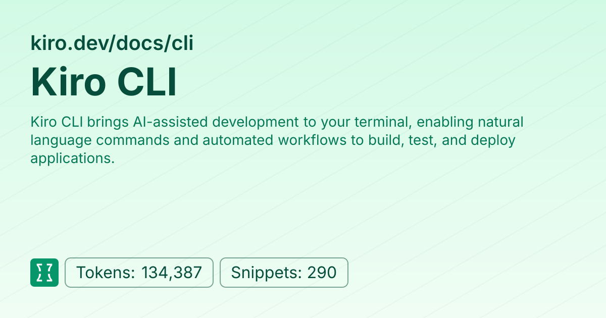 Kiro CLI (websites/kiro_dev_cli) | Context7