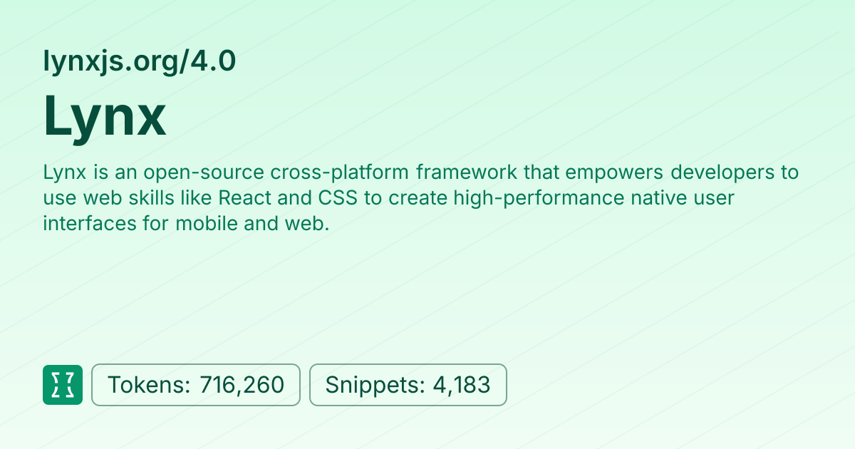 Lynx (websites/lynxjs_4_0) | Context7