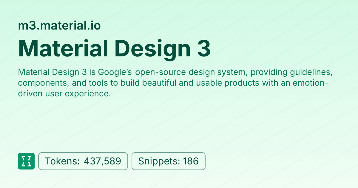 Admin - websites/m3_material_io | Context7 | Context7