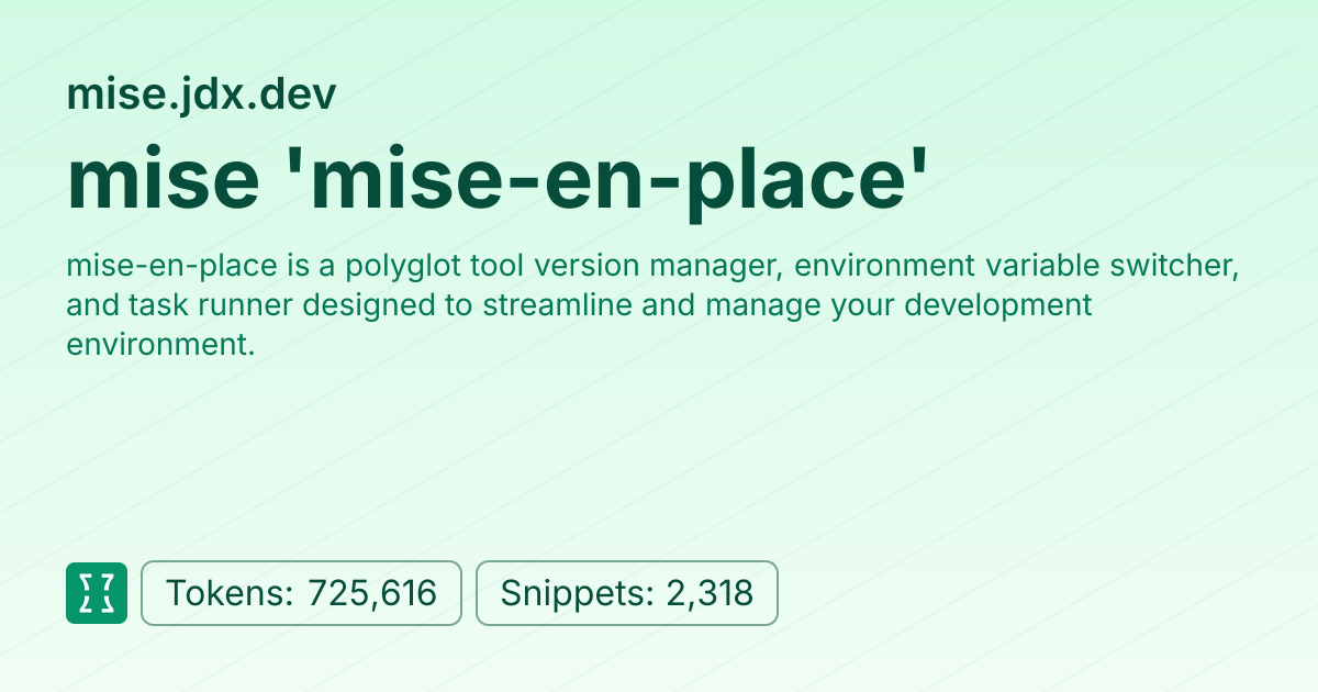 Admin - websites/mise_jdx_dev | Context7 | Context7