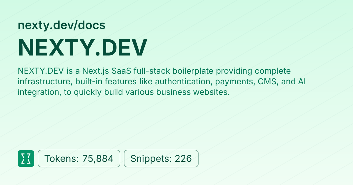 Admin - websites/nexty_dev | Context7 | Context7