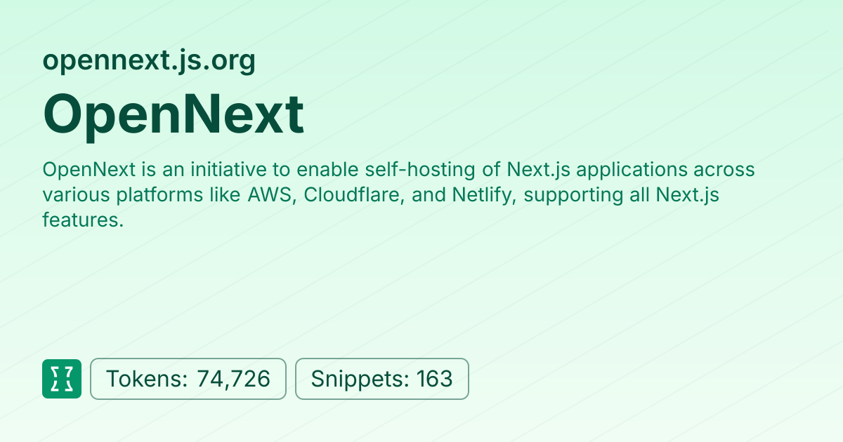Admin - websites/opennext_js | Context7 | Context7