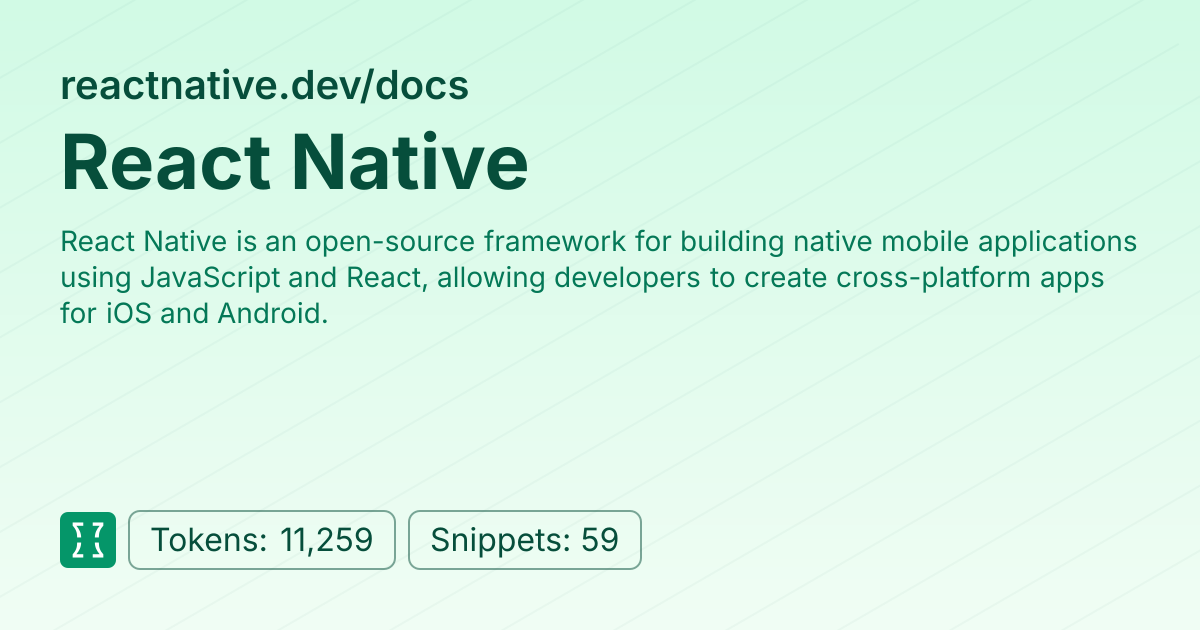 Admin - websites/reactnative_dev | Context7 | Context7