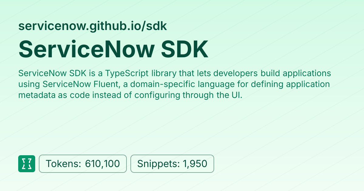 Admin - websites/servicenow_github_io_sdk | Context7 | Context7