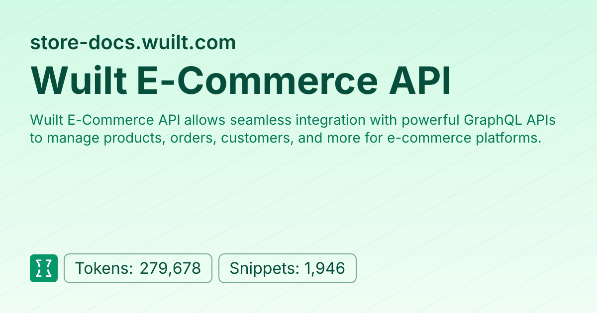 Admin - websites/store-docs_wuilt | Context7 | Context7
