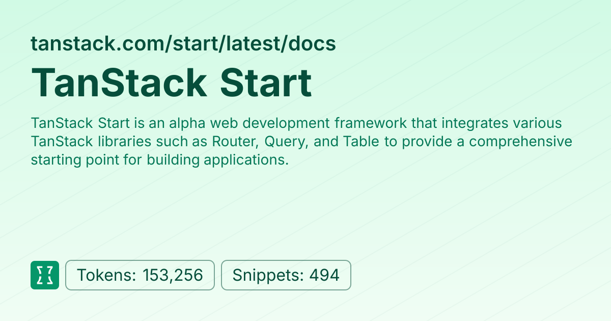 Admin - websites/tanstack_start | Context7 | Context7