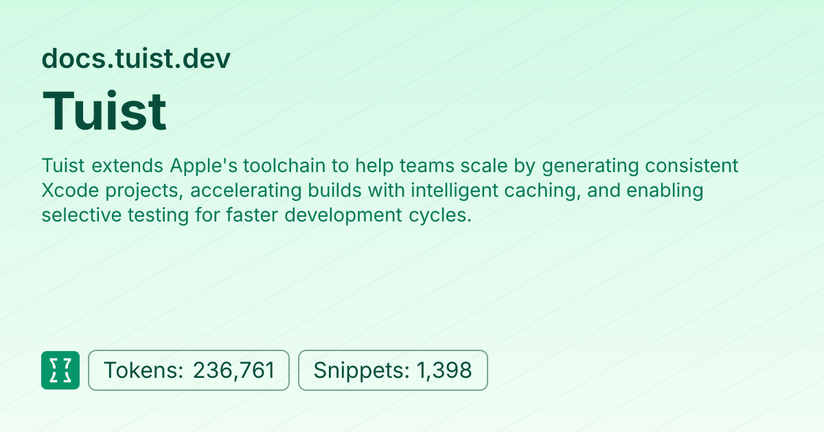 Tuist (websites/tuist_dev) | Context7