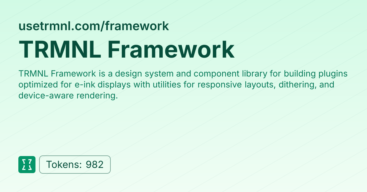Admin - websites/usetrmnl_framework | Context7 | Context7