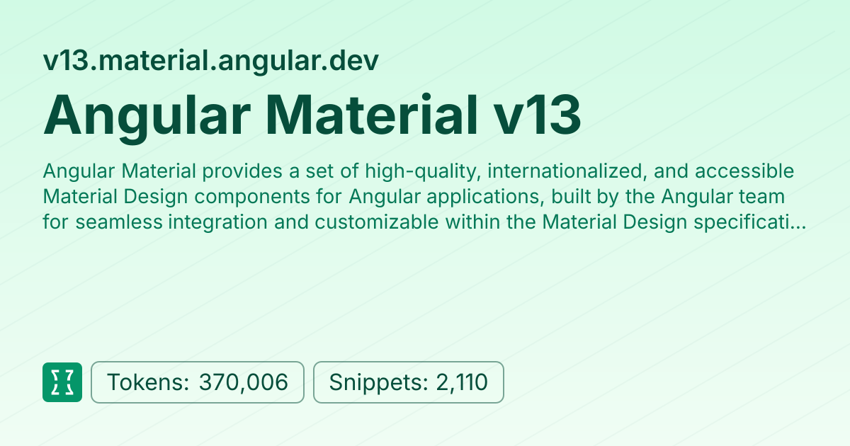 Admin - websites/v13_material_angular_dev | Context7 | Context7