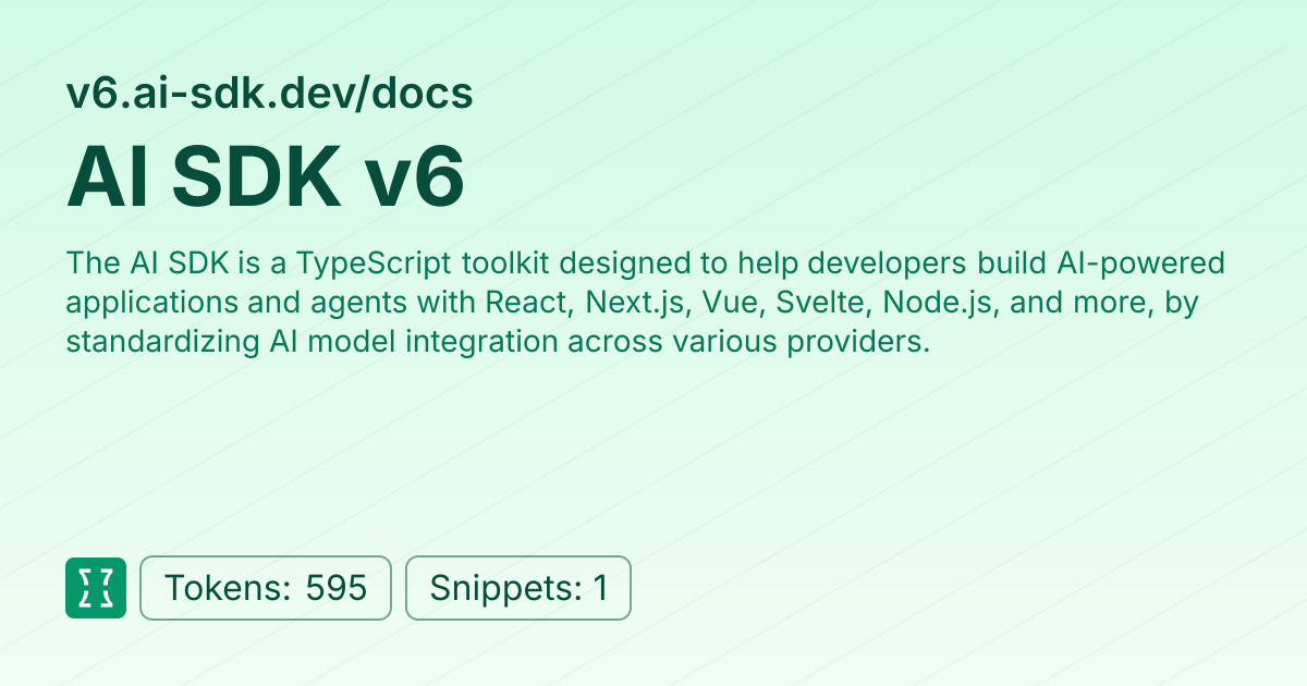 Admin - websites/v6_ai-sdk_dev | Context7 | Context7