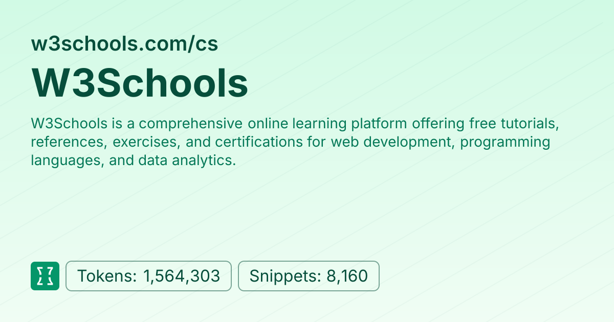 Admin - websites/w3schools_cs | Context7 | Context7