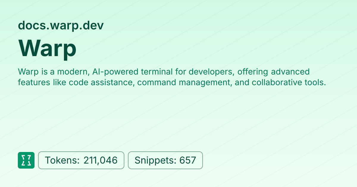Admin - websites/warp_dev | Context7 | Context7