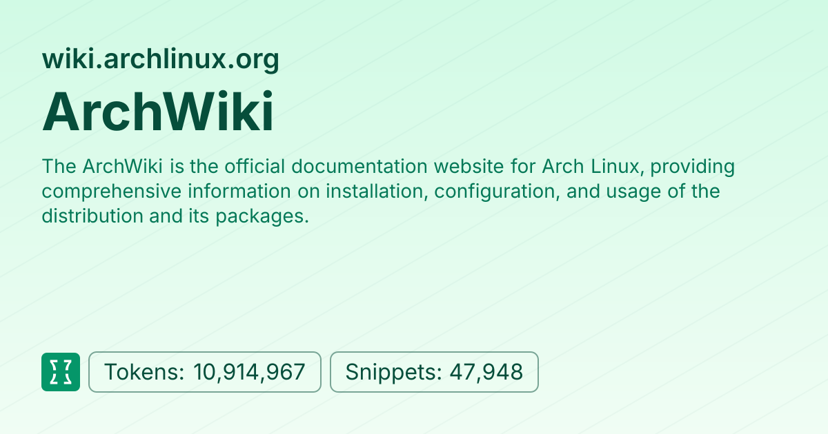 Admin - websites/wiki_archlinux | Context7 | Context7