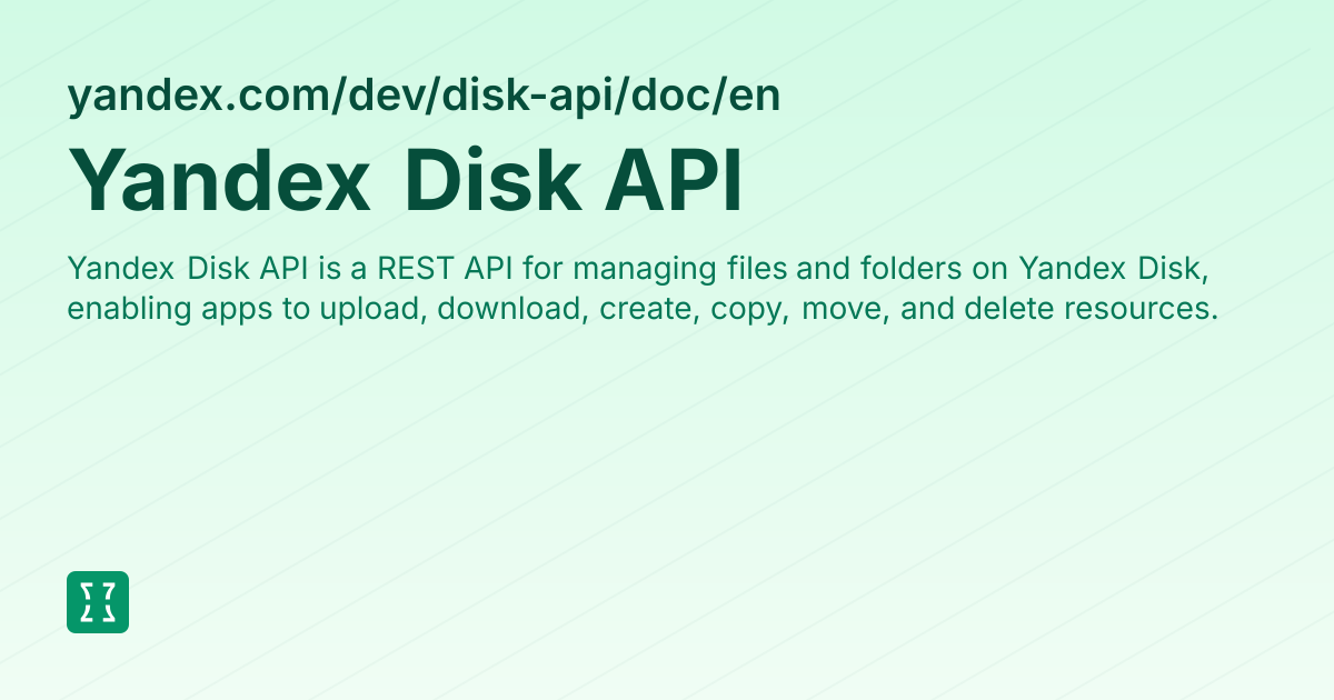 Admin - websites/yandex_dev_disk-api_doc_en | Context7 | Context7
