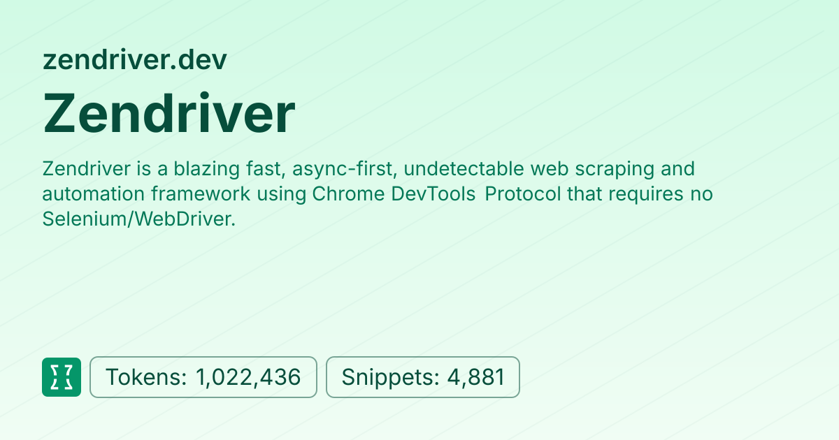 Admin - websites/zendriver_dev | Context7 | Context7
