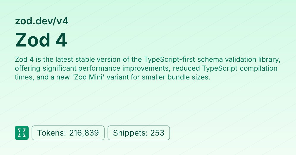 Admin - websites/zod_dev_v4 | Context7 | Context7