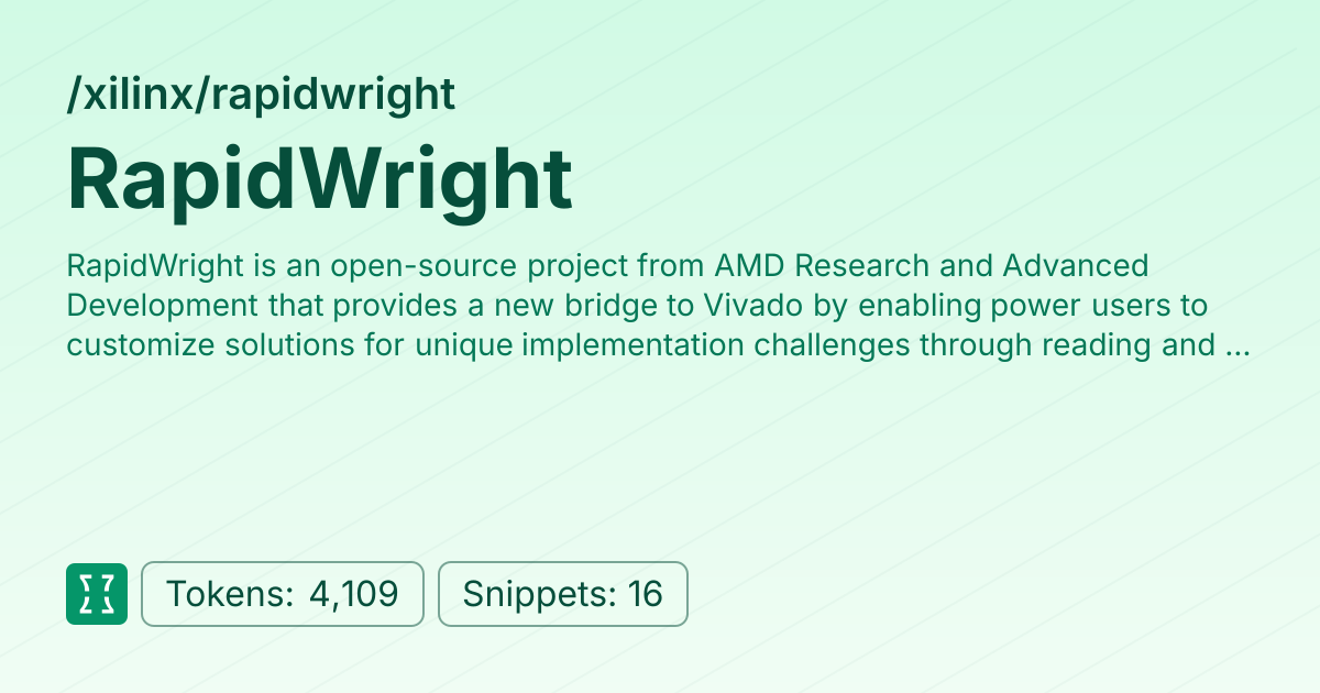 RapidWright (xilinx/rapidwright) | Context7